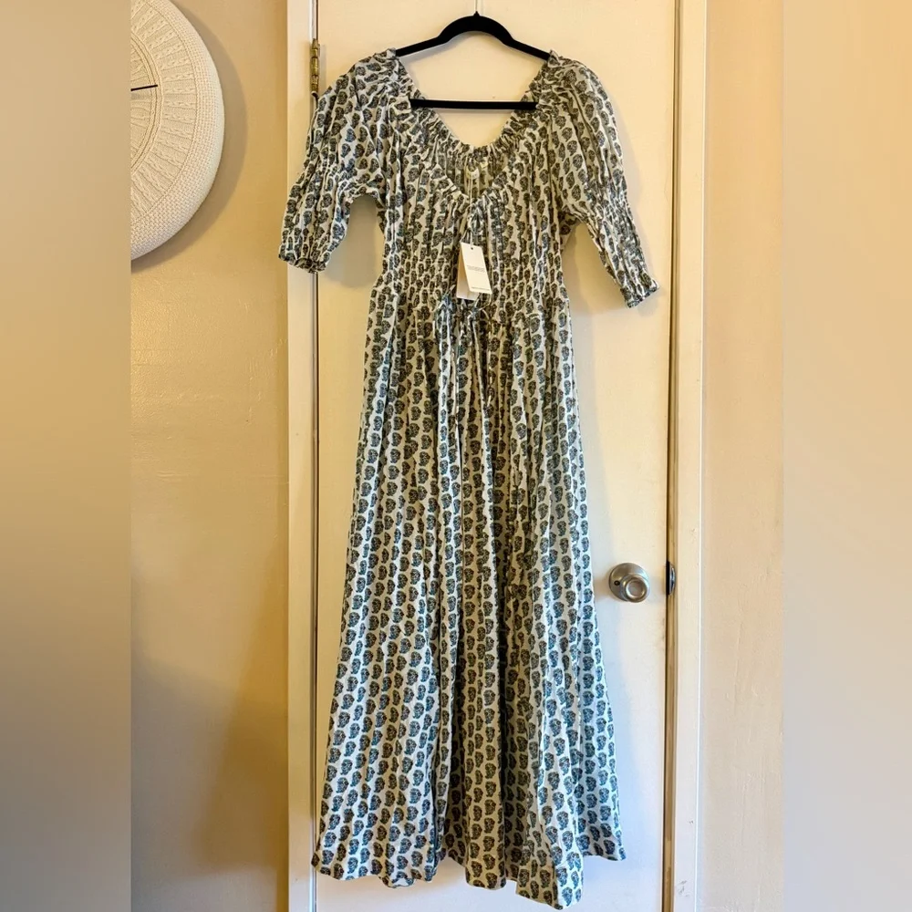 Doen Ischia Dress in Sea Salt Paisley Bouquet - Picture 3 of 6